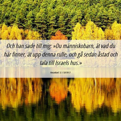 Picture 06 - Hesekiel 3:1 SV1917 - Och han sade till mig: »Du människobarn, ät - Bible Verse Picture