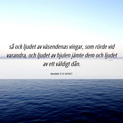 Picture 06 - Hesekiel 3:13 SV1917 - så ock ljudet av väsendenas vingar, som rörde - Bible Verse Picture