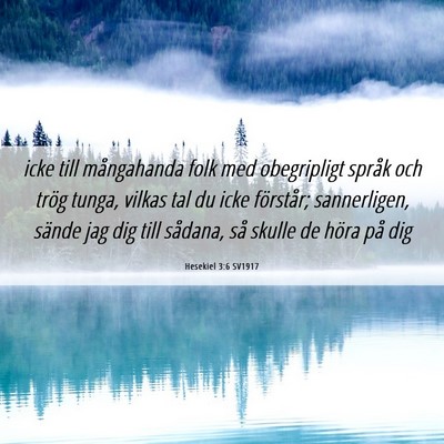 Picture 06 - Hesekiel 3:6 SV1917 - icke till mångahanda folk med obegripligt språk - Bible Verse Picture