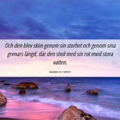 Picture 06 - Hesekiel 31:7 SV1917 - Och den blev skön genom sin storhet och genom - Bible Verse Picture