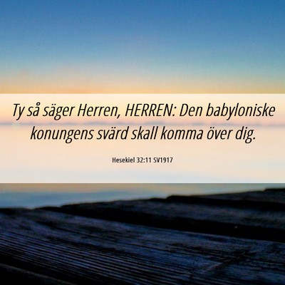 Picture 06 - Hesekiel 32:11 SV1917 - Ty så säger Herren, HERREN: Den babyloniske - Bible Verse Picture