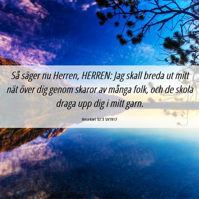 Picture 06 - Hesekiel 32:3 SV1917 - Så säger nu Herren, HERREN: Jag skall breda ut - Bible Verse Picture