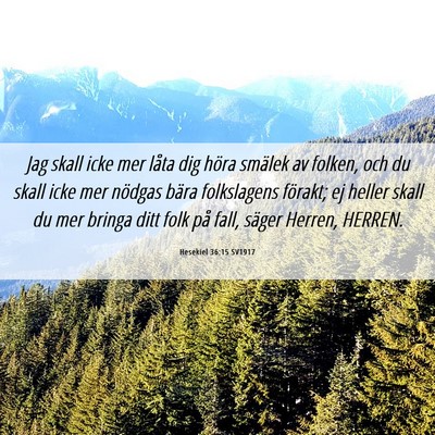 Picture 06 - Hesekiel 36:15 SV1917 - Jag skall icke mer låta dig höra smälek av - Bible Verse Picture