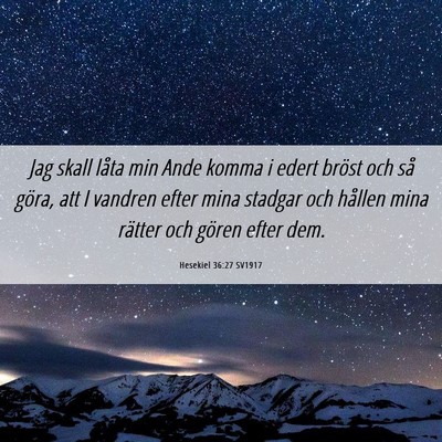 Picture 06 - Hesekiel 36:27 SV1917 - Jag skall låta min Ande komma i edert bröst och - Bible Verse Picture