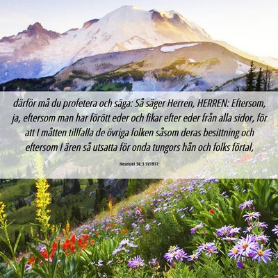 Picture 06 - Hesekiel 36:3 SV1917 - därför må du profetera och säga: Så säger - Bible Verse Picture