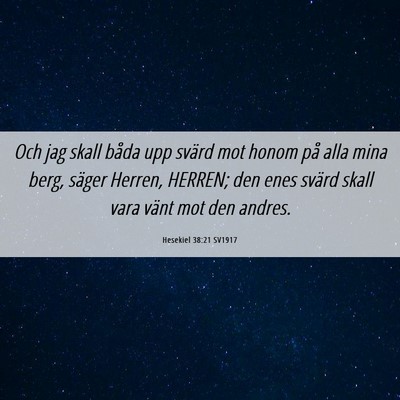 Picture 06 - Hesekiel 38:21 SV1917 - Och jag skall båda upp svärd mot honom på alla - Bible Verse Picture