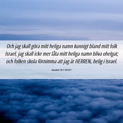Picture 06 - Hesekiel 39:7 SV1917 - Och jag skall göra mitt heliga namn kunnigt - Bible Verse Picture