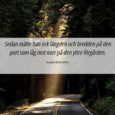 Picture 06 - Hesekiel 40:20 SV1917 - Sedan mätte han ock längden och bredden på den - Bible Verse Picture
