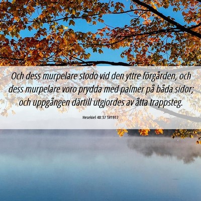 Picture 06 - Hesekiel 40:37 SV1917 - Och dess murpelare stodo vid den yttre - Bible Verse Picture