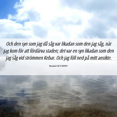 Picture 06 - Hesekiel 43:3 SV1917 - Och den syn som jag då såg var likadan som den - Bible Verse Picture