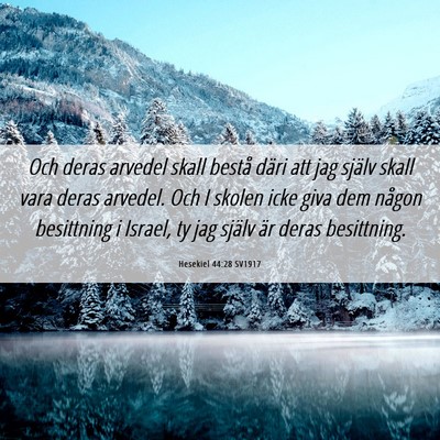 Picture 06 - Hesekiel 44:28 SV1917 - Och deras arvedel skall bestå däri att jag - Bible Verse Picture