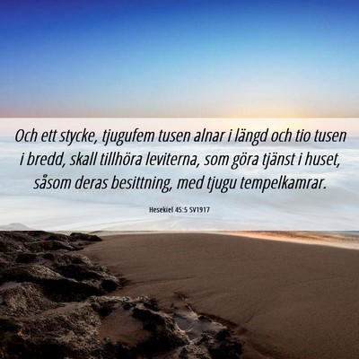 Picture 06 - Hesekiel 45:5 SV1917 - Och ett stycke, tjugufem tusen alnar i längd och - Bible Verse Picture