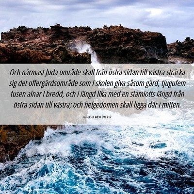 Picture 06 - Hesekiel 48:8 SV1917 - Och närmast Juda område skall från östra - Bible Verse Picture