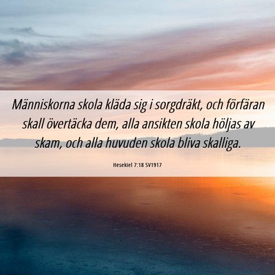 Picture 06 - Hesekiel 7:18 SV1917 - Människorna skola kläda sig i sorgdräkt, och - Bible Verse Picture