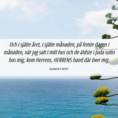 Picture 06 - Hesekiel 8:1 SV1917 - Och i sjätte året, i sjätte månaden, på - Bible Verse Picture
