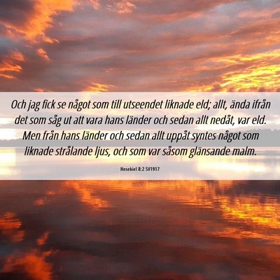 Picture 06 - Hesekiel 8:2 SV1917 - Och jag fick se något som till utseendet liknade - Bible Verse Picture