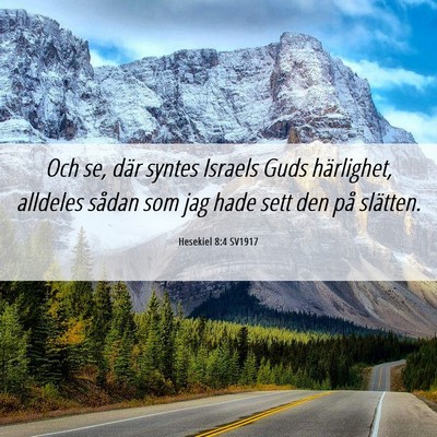Picture 06 - Hesekiel 8:4 SV1917 - Och se, där syntes Israels Guds härlighet, - Bible Verse Picture