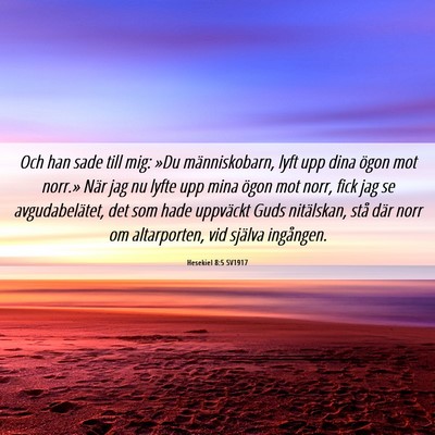 Picture 06 - Hesekiel 8:5 SV1917 - Och han sade till mig: »Du människobarn, lyft - Bible Verse Picture