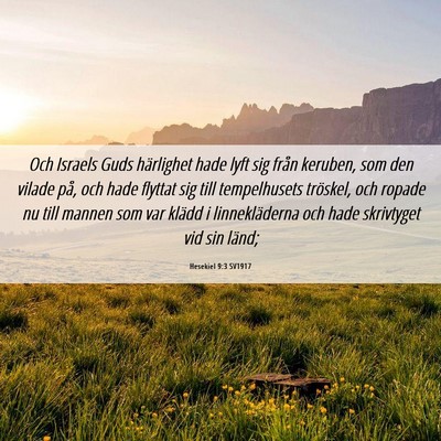 Picture 06 - Hesekiel 9:3 SV1917 - Och Israels Guds härlighet hade lyft sig från - Bible Verse Picture