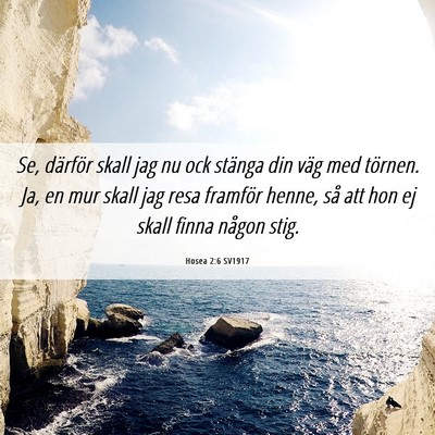 Picture 06 - Hosea 2:6 SV1917 - Se, därför skall jag nu ock stänga din väg - Bible Verse Picture