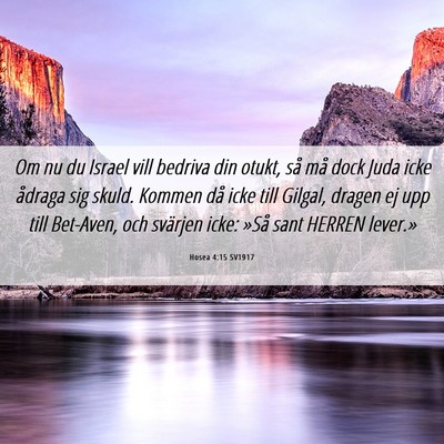 Picture 06 - Hosea 4:15 SV1917 - Om nu du Israel vill bedriva din otukt, så må - Bible Verse Picture