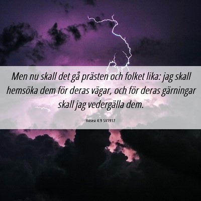 Picture 06 - Hosea 4:9 SV1917 - Men nu skall det gå prästen och folket lika: - Bible Verse Picture