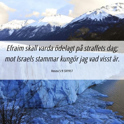 Picture 06 - Hosea 5:9 SV1917 - Efraim skall varda ödelagt på straffets dag; - Bible Verse Picture