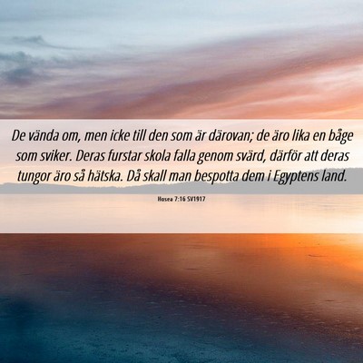 Picture 06 - Hosea 7:16 SV1917 - De vända om, men icke till den som är därovan; - Bible Verse Picture