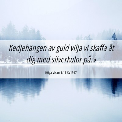 Picture 06 - Höga Visan 1:11 SV1917 - Kedjehängen av guld vilja vi skaffa åt dig med - Bible Verse Picture
