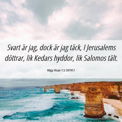 Picture 06 - Höga Visan 1:5 SV1917 - Svart är jag, dock är jag täck, I Jerusalems - Bible Verse Picture