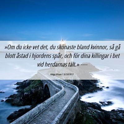 Picture 06 - Höga Visan 1:8 SV1917 - »Om du icke vet det, du skönaste bland kvinnor, - Bible Verse Picture