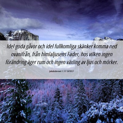 Picture 06 - Jakobsbrevet 1:17 SV1917 - Idel goda gåvor och idel fullkomliga skänker - Bible Verse Picture