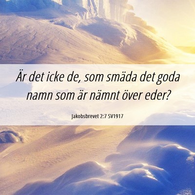 Picture 06 - Jakobsbrevet 2:7 SV1917 - Är det icke de, som smäda det goda namn som är - Bible Verse Picture