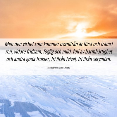 Picture 06 - Jakobsbrevet 3:17 SV1917 - Men den vishet som kommer ovanifrån är först - Bible Verse Picture