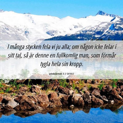 Picture 06 - Jakobsbrevet 3:2 SV1917 - I många stycken fela vi ju alla; om någon icke - Bible Verse Picture