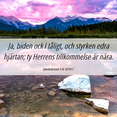 Picture 06 - Jakobsbrevet 5:8 SV1917 - Ja, biden ock I tåligt, och styrken edra - Bible Verse Picture