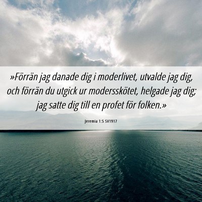Picture 06 - Jeremia 1:5 SV1917 - »Förrän jag danade dig i moderlivet, utvalde - Bible Verse Picture