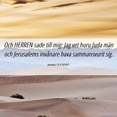 Picture 06 - Jeremia 11:9 SV1917 - Och HERREN sade till mig: Jag vet huru Juda män - Bible Verse Picture