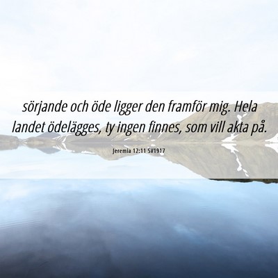 Picture 06 - Jeremia 12:11 SV1917 - sörjande och öde ligger den framför mig. Hela - Bible Verse Picture