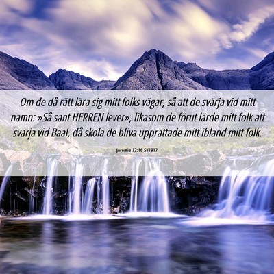 Picture 06 - Jeremia 12:16 SV1917 - Om de då rätt lära sig mitt folks vägar, så - Bible Verse Picture