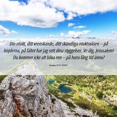 Picture 06 - Jeremia 13:27 SV1917 - Din otukt, ditt vrenskande, ditt skändliga - Bible Verse Picture