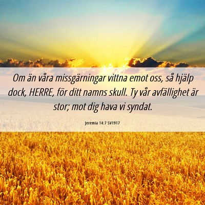 Picture 06 - Jeremia 14:7 SV1917 - Om än våra missgärningar vittna emot oss, så - Bible Verse Picture