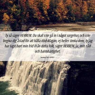 Picture 06 - Jeremia 16:5 SV1917 - Ty så säger HERREN: Du skall icke gå in i - Bible Verse Picture