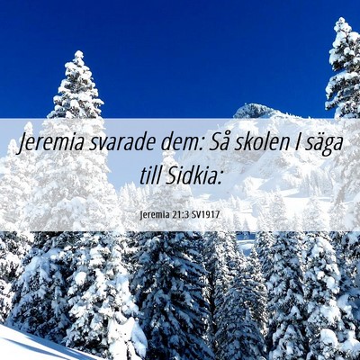 Picture 06 - Jeremia 21:3 SV1917 - Jeremia svarade dem: Så skolen I säga till - Bible Verse Picture