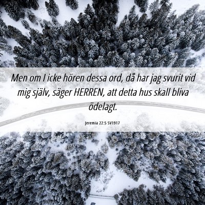Picture 06 - Jeremia 22:5 SV1917 - Men om I icke hören dessa ord, då har jag - Bible Verse Picture