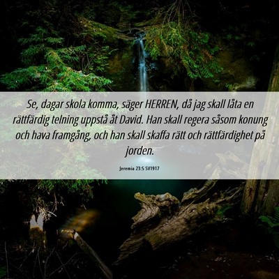 Picture 06 - Jeremia 23:5 SV1917 - Se, dagar skola komma, säger HERREN, då jag - Bible Verse Picture