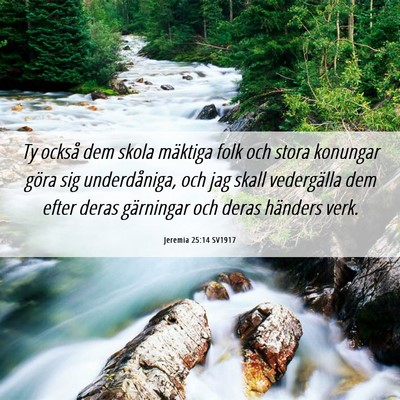 Picture 06 - Jeremia 25:14 SV1917 - Ty också dem skola mäktiga folk och stora - Bible Verse Picture