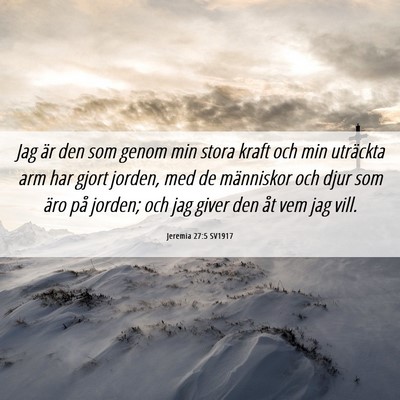 Picture 06 - Jeremia 27:5 SV1917 - Jag är den som genom min stora kraft och min - Bible Verse Picture