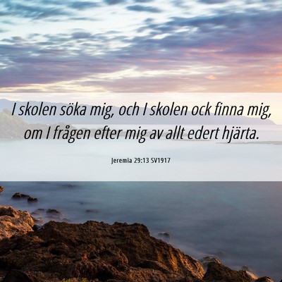 Picture 06 - Jeremia 29:13 SV1917 - I skolen söka mig, och I skolen ock finna mig, - Bible Verse Picture