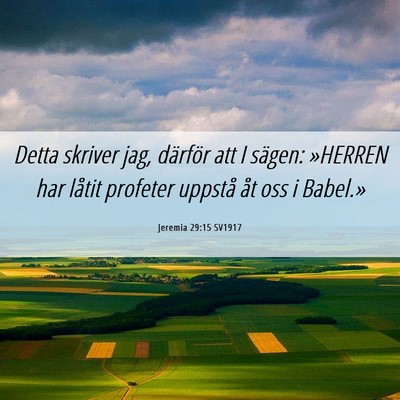 Picture 06 - Jeremia 29:15 SV1917 - Detta skriver jag, därför att I sägen: - Bible Verse Picture